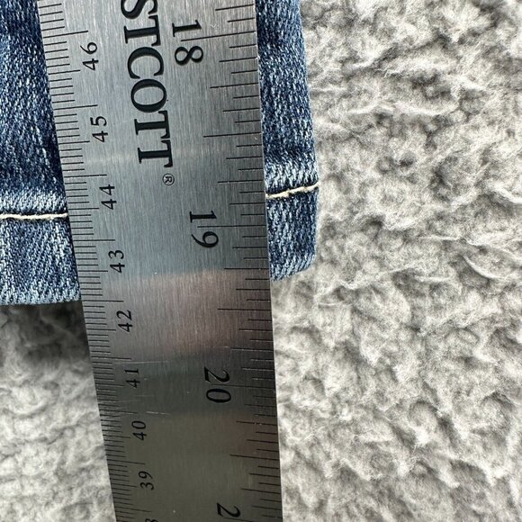 Zara Basic Womens Jean Shorts 8 Blue Denim Mid-Rise Zip Front Pockets - Picture 9 of 11